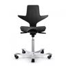 HÅG Capisco Puls 8020 - Chaise de bureau ergonomique pour une assise active, Couleur Noir, Piètement   Argenté, Vérin 265 mm, Repose-pieds Sans