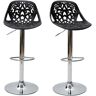 Miliboo Tabourets de bar design avec motif baroque noir (lot de 2) BAROCCA