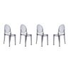 KARTELL set de 4 chaises VICTORIA GHOST (Fumé - Polycarbonate 2.0 à partir de matière première renouvelable)