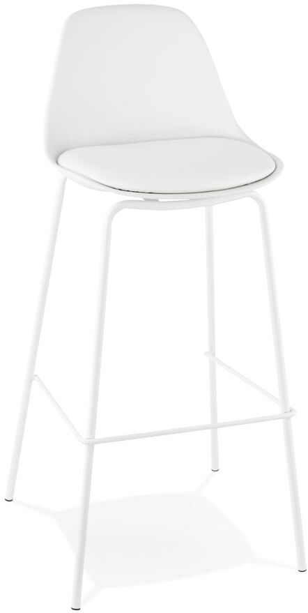 Tabouret de bar 'COOKIE' blanc style industriel