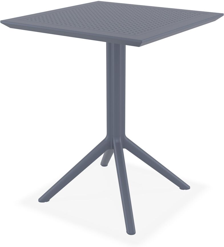 Table de terrasse pliable 'FOLY' carrée gris foncé - 60x60 cm