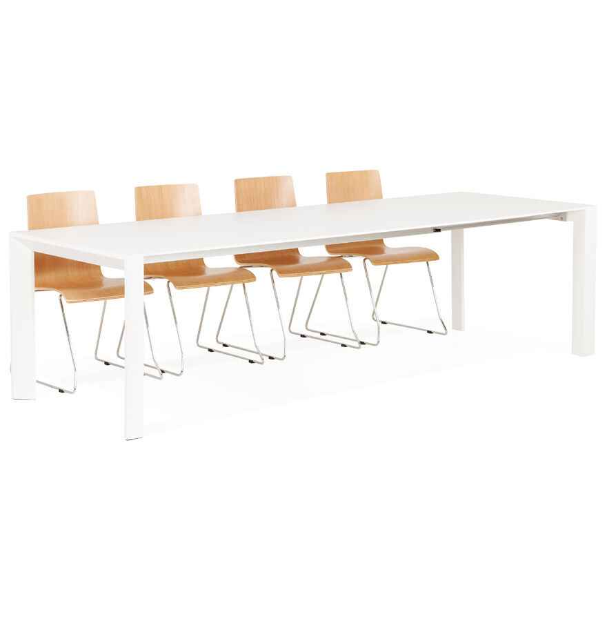 Table design extensible 'MAMAT' blanche mate - 190(270)x95 cm