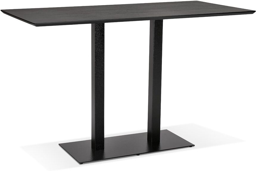 Table haute design 'ZUMBA BAR' noire avec pied en métal noir - 180x90 cm