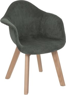 atmosphera for kids Fauteuil enfant Lena velours côtelé vert kaki