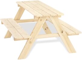 kindsgard Ensemble table bancs enfant snakknic bois naturel