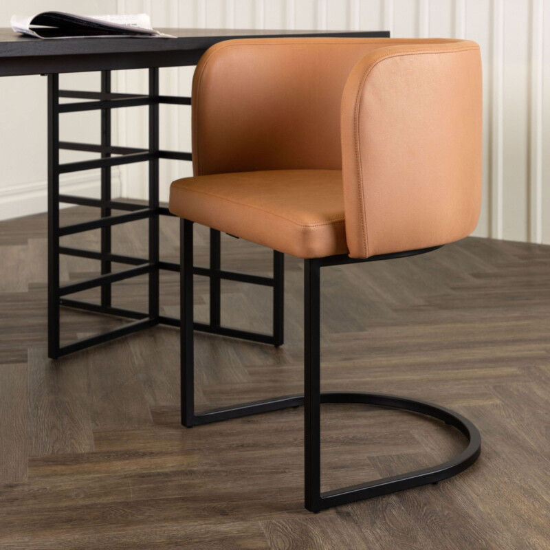 Meubles & Design Chaise contemporaine en simili beige Beige 51x75x60cm
