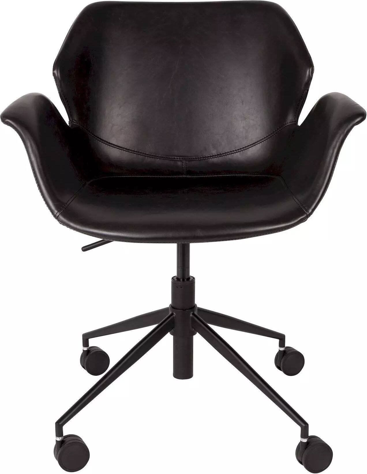 Zuiver Fauteuil simili cuir de bureau à roulette Nikki Noir