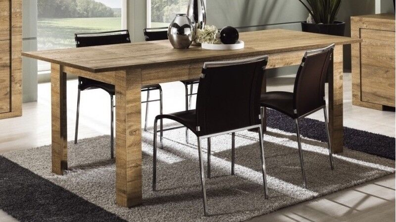 gdegdesign Table à manger bois rallonge 180 cm - Karel