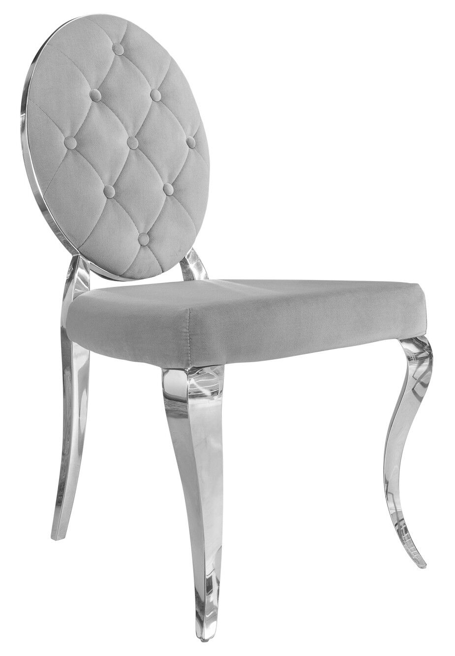 gdegdesign Chaise médaillon baroque velours gris - Zita