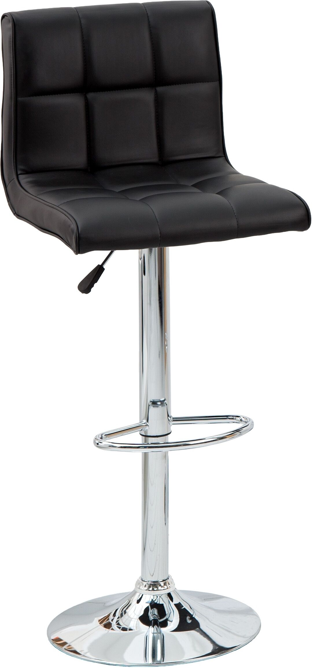 gdegdesign Tabouret de bar simili cuir noir matelassé - Koffi