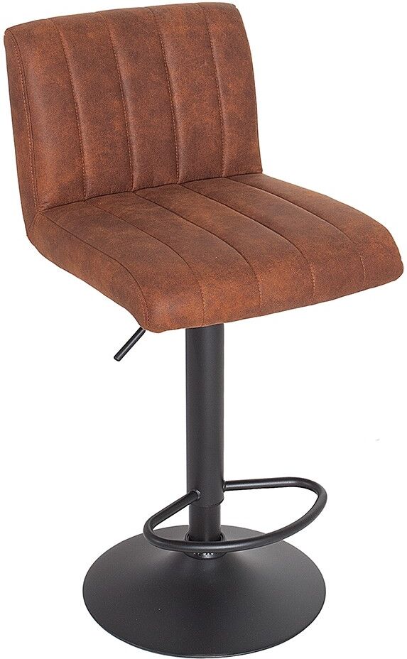 gdegdesign Tabouret de bar microfibre marron cuir vieilli - Noto