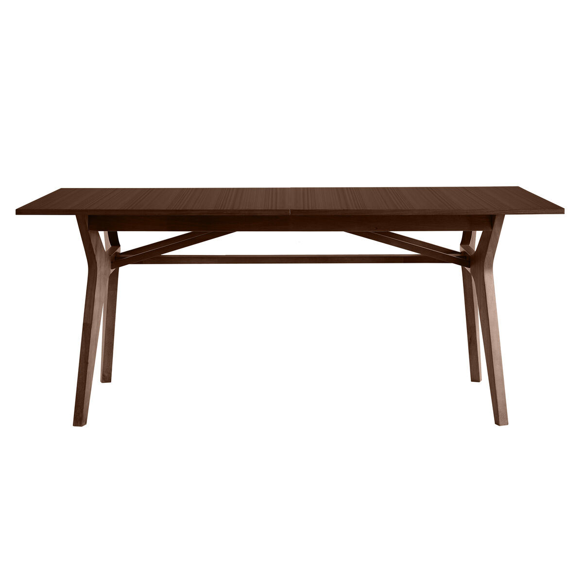Miliboo Table extensible rallonges intégrées rectangulaire bois foncé noyer L180-220 cm FOSTER