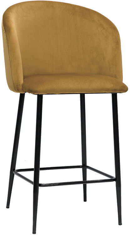 Miliboo Tabouret de bar design en velours bronze H68 cm VANITY