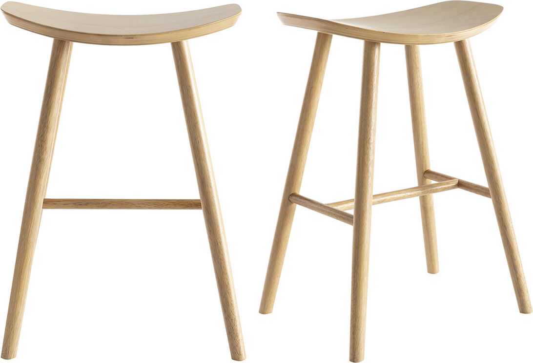 Miliboo Tabourets de bar bois clair H65 cm (lot de 2) DEMORY