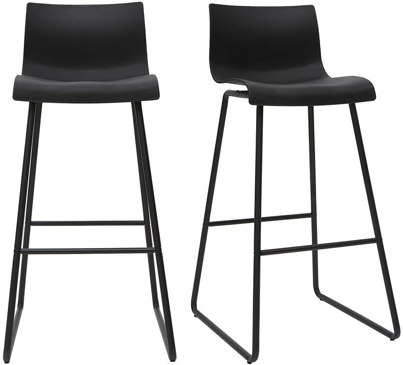 Miliboo Tabourets de bar design noir 76 cm (lot de 2) ONA