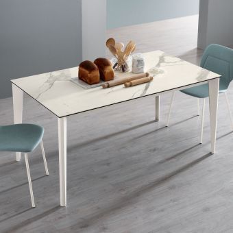 Viadurini Living Table extensible en vitrocÃ©ramique et base en mÃ©tal en diffÃ©rentes finitions - Ariel