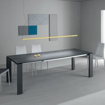 Viadurini Living Table Ã  manger extensible jusqu'Ã  2,8 m en mÃ©tal et plateau en cÃ©ramique mate - Rashid