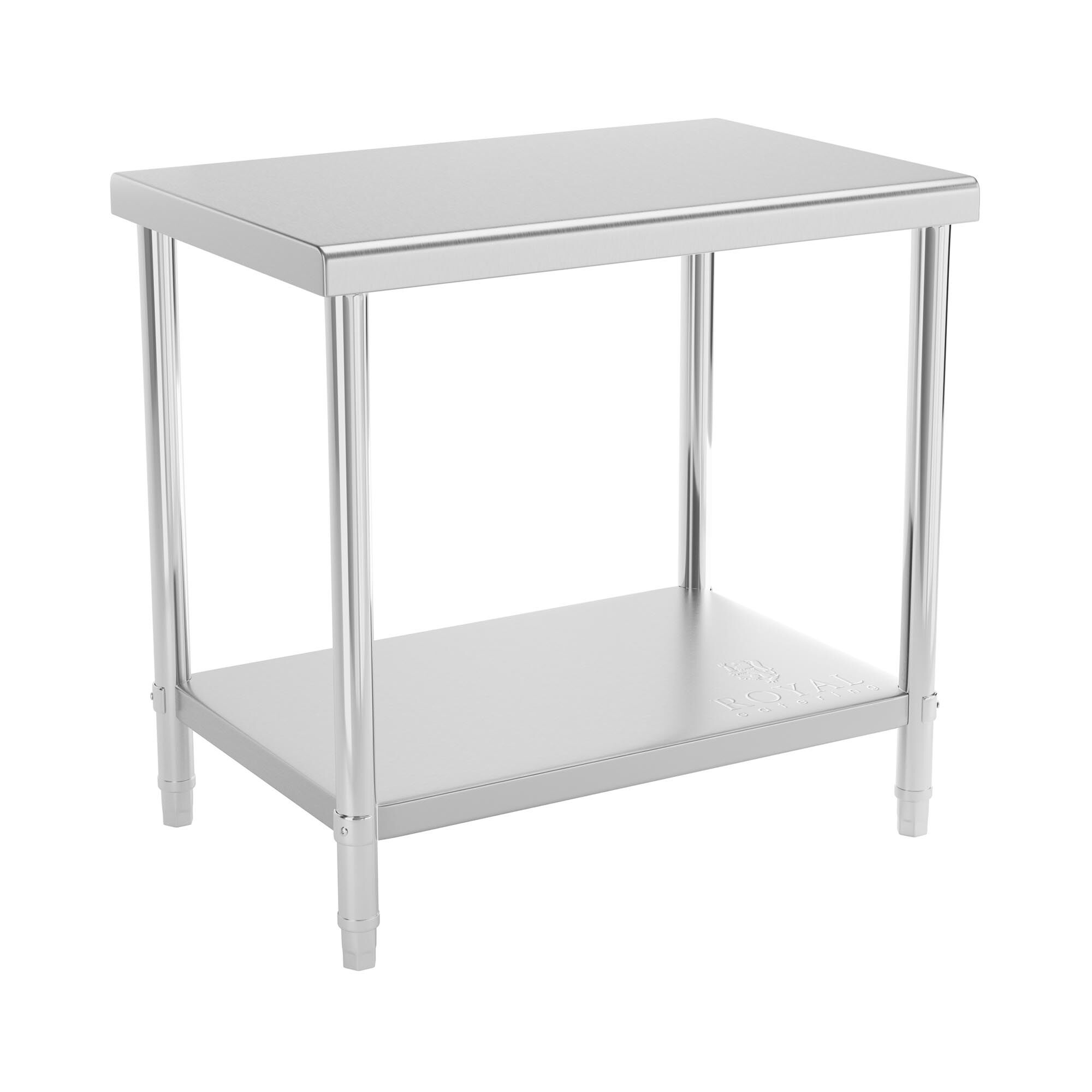 Royal Catering Stainless Steel Work Table - 90 x 60 cm - 210 kg load capacity