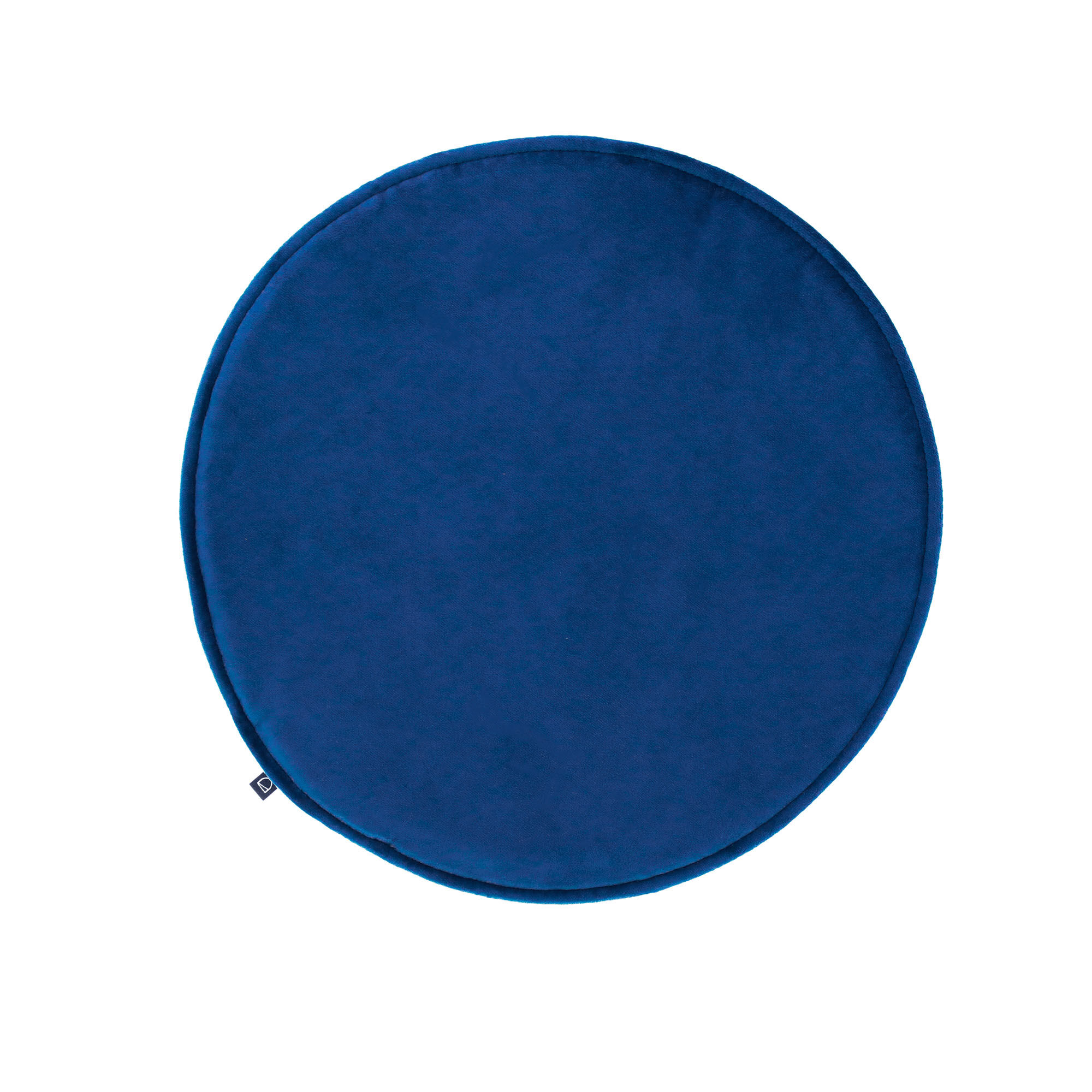 Kave Home Rimca round velvet chair cushion in blue, 35 cm