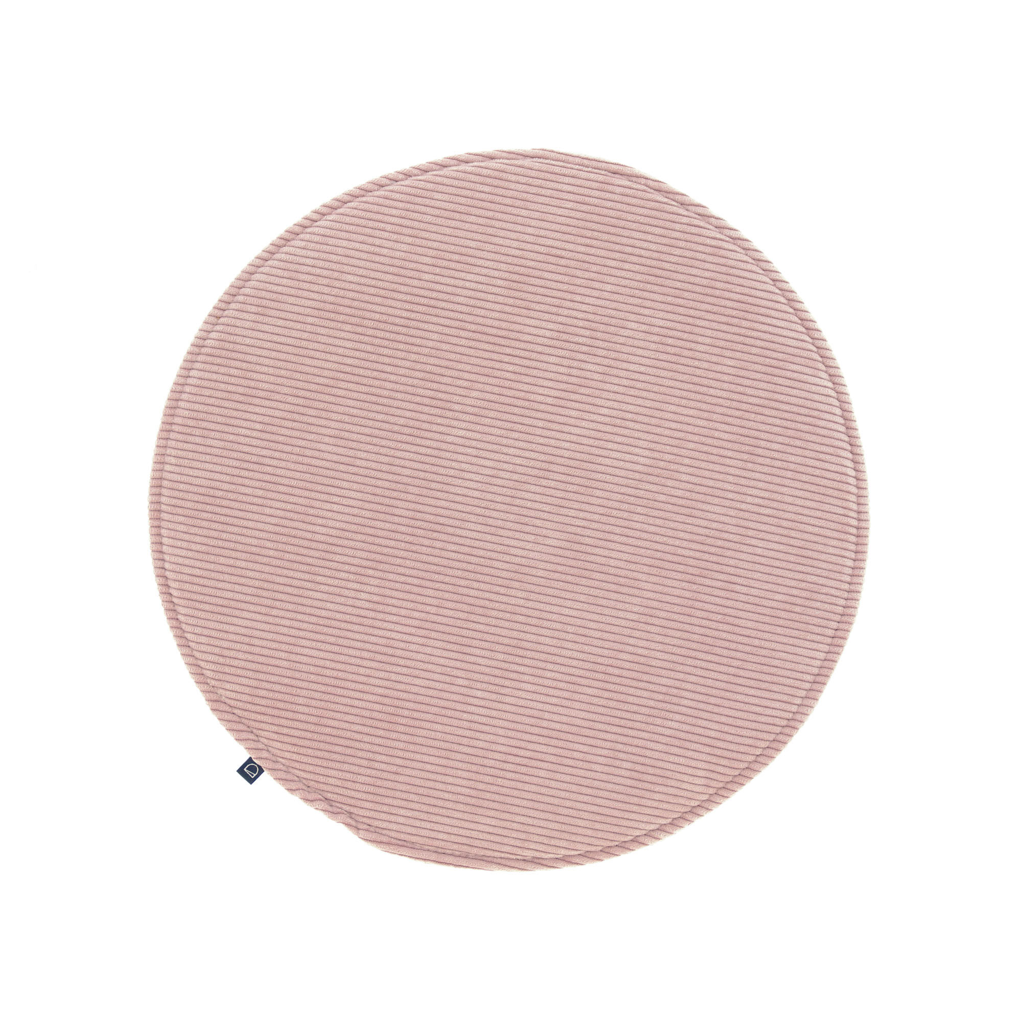 Kave Home Sora round corduroy chair cushion in pink, 35 cm