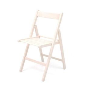 Toscohome Sedia pieghevole classica in legno colore bianco - Penelope