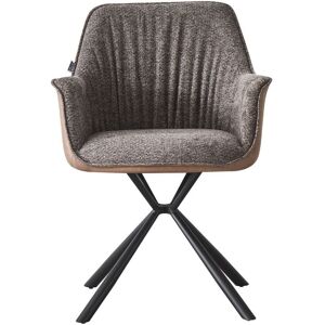 Toscohome Sedia rivestita in tessuto colore grigio con retro colore tortora - Aseat