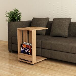 Toscohome Tavolino da divano porta pc e riviste 37x60 cm colore rovere oak - Edi