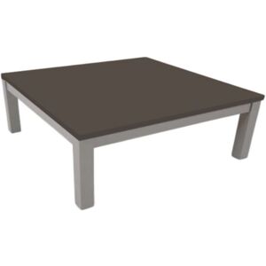 Toscohome Tavolino da salotto 90x60 cm rettangolare con struttura colore grigio e piano colore fango - Tratto