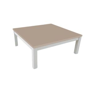 Toscohome Tavolino da salotto 90x60 cm rettangolare struttura bianco e piano argilla - Tratto