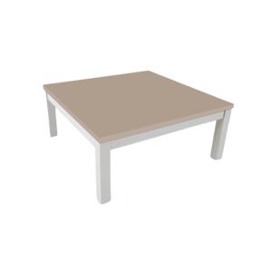 Toscohome Tavolino da salotto quadrato 80 cm struttura color bianco e piano argilla - Tratto