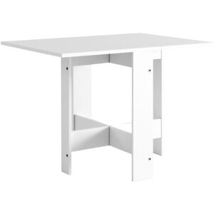 Toscohome Tavolo pieghevole 130x76 cm in legno salvaspazio colore bianco - Artemio