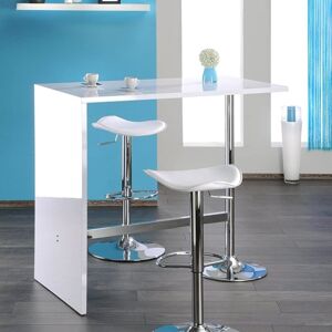 Toscohome Tavolo da bar 120x60 cm telaio cromato e piano colore bianco - Party