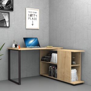 Toscohome Scrivania con libreria 120x60 cm in legno colore rovere - Oslo