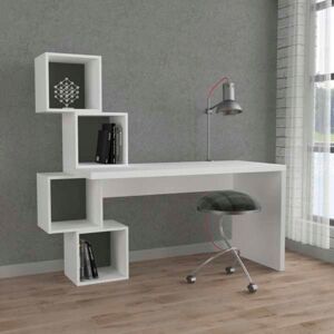 Toscohome Scrivania con libreria moderna colore bianca 153 cm - Balance