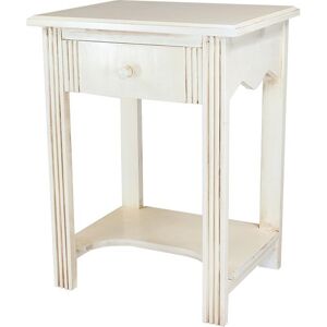 ABC MEUBLES Tavolo basso legno + 1 cassetto -  - Bianco Antico