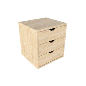 ABC MEUBLES Block 3 cassetti in legno massello -  - Legno Grezzo