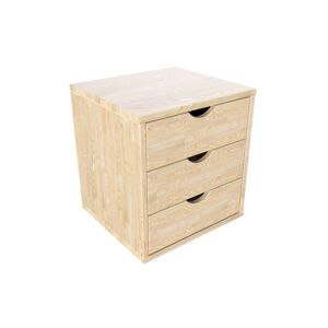 ABC MEUBLES Block 3 cassetti in legno massello -  - Vernice Naturale