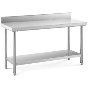 Royal Catering Tavolo acciaio inox - 150 x 60 cm - Alzatina - 159 kg -  RC-WT15060BSS