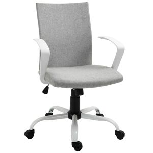 Vinsetto Sedia da Ufficio Basculante , Sedia Ergonomica e Girevole, Sedia per Scrivania con Altezza Regolabile in Tessuto Grigio, 61x61x89-99cm