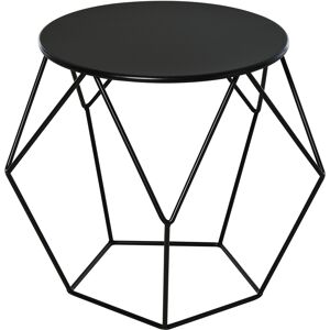 Homcom Tavolino da Caffè Salotto Design Nordico Minimalista Geometrico Ampio Piano, Acciaio, 54x54x44cm