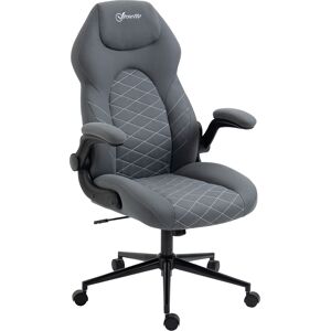 Vinsetto Sedia da Ufficio Ergonomica e Reclinabile ad Altezza Regolabile, 65.5x69.5x112-122 cm, Grigio Scuro