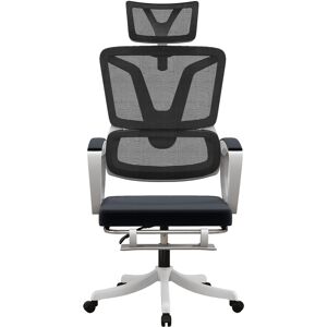 Vinsetto Sedia da Ufficio Ergonomica ad Altezza Regolabile con Poggiapiedi e Poggiatesta, 66x58x110-118 cm, Nero