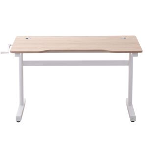 Vinsetto Scrivania Regolabile in Altezza con Regolazione Manuale a Manovella, 120x60x72-117cm, Bianco