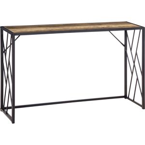 Homcom Tavolo Consolle da Ingresso in Stile Industriale, Mobile Vintage in Acciaio e Legno, 120x35x75cm, Marrone