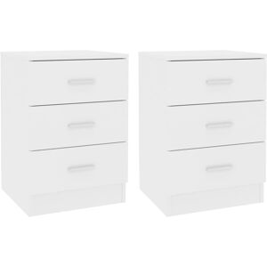 vidaXL Comodini 2 pz Bianco 38x35x56 cm in Legno Ingegnerizzato