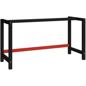 vidaXL Telaio per Banco da Lavoro in Metallo 150x57x79 cm Nero e Rosso