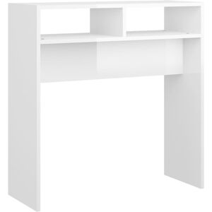 vidaXL Tavolino Consolle Bianco Lucido 78x30x80 cm Legno Multistrato