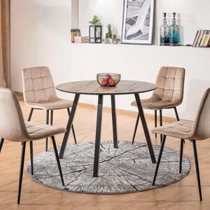 garneroarredamenti Tavolo da pranzo rotondo moderno 100x100cm noce nero opaco Kip