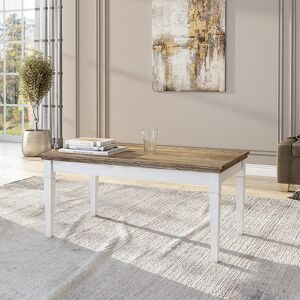 garneroarredamenti Tavolino da salotto 110x60cm bianco frassinato rovere Texel ULTIMO PEZZO!