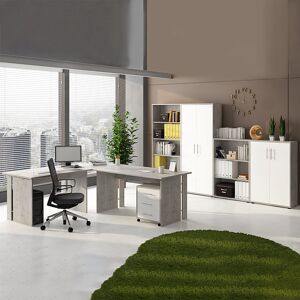 garneroarredamenti Arredo ufficio completo bianco frassinato cemento Woody